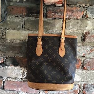Authentic Louis Vuitton PM Bucket Shoulder Bag